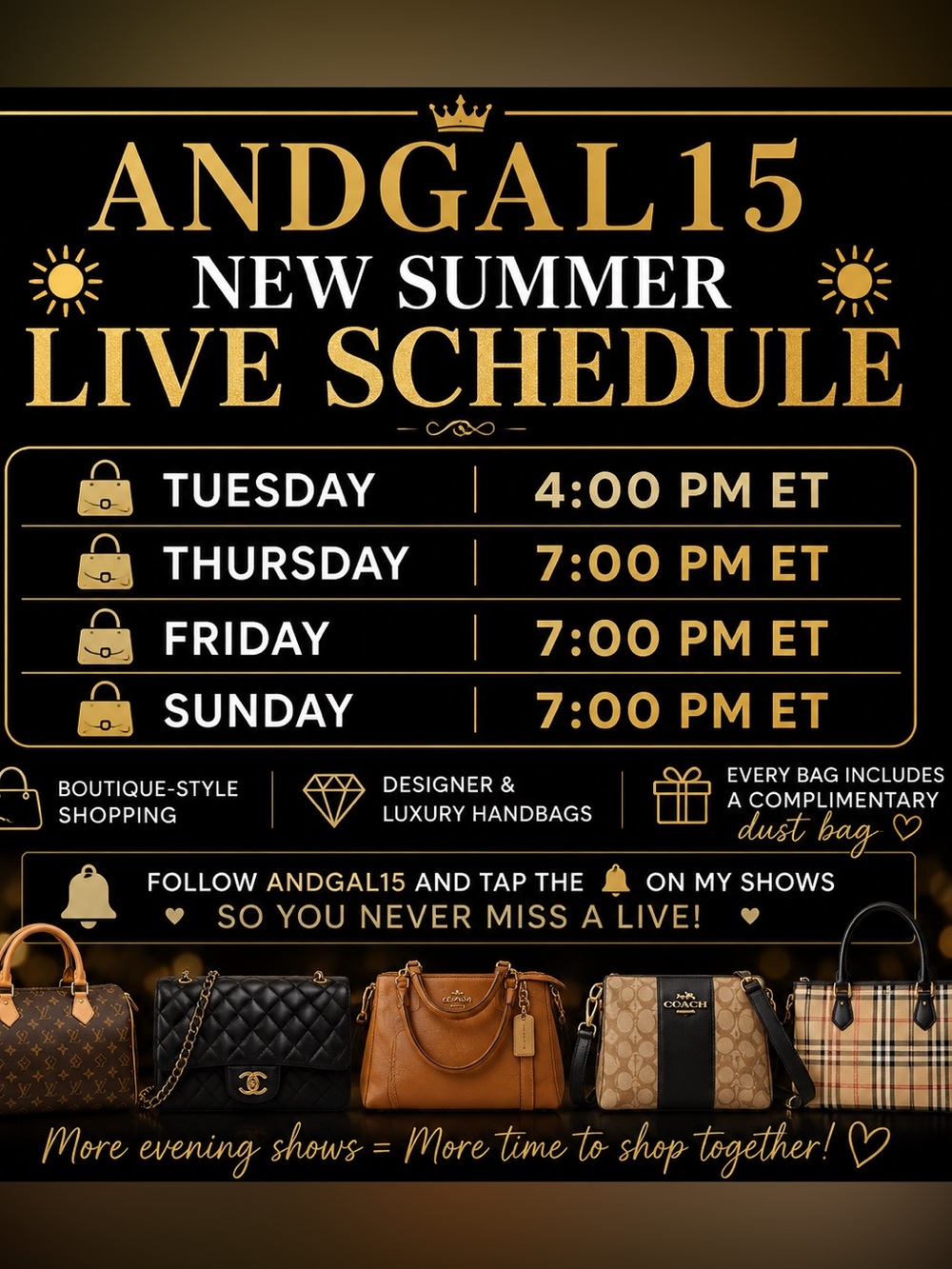 ☀️ NEW Summer Live Show Schedule | AndGal15